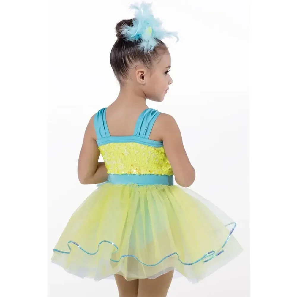 Pre-Owned Dance Costume Weissman 14760 Medium Child Pink Dress Jazz Tap Sequins